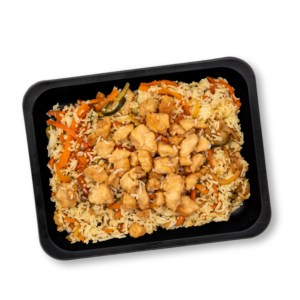 C - Riso, pollo, verdure e salsa di soia